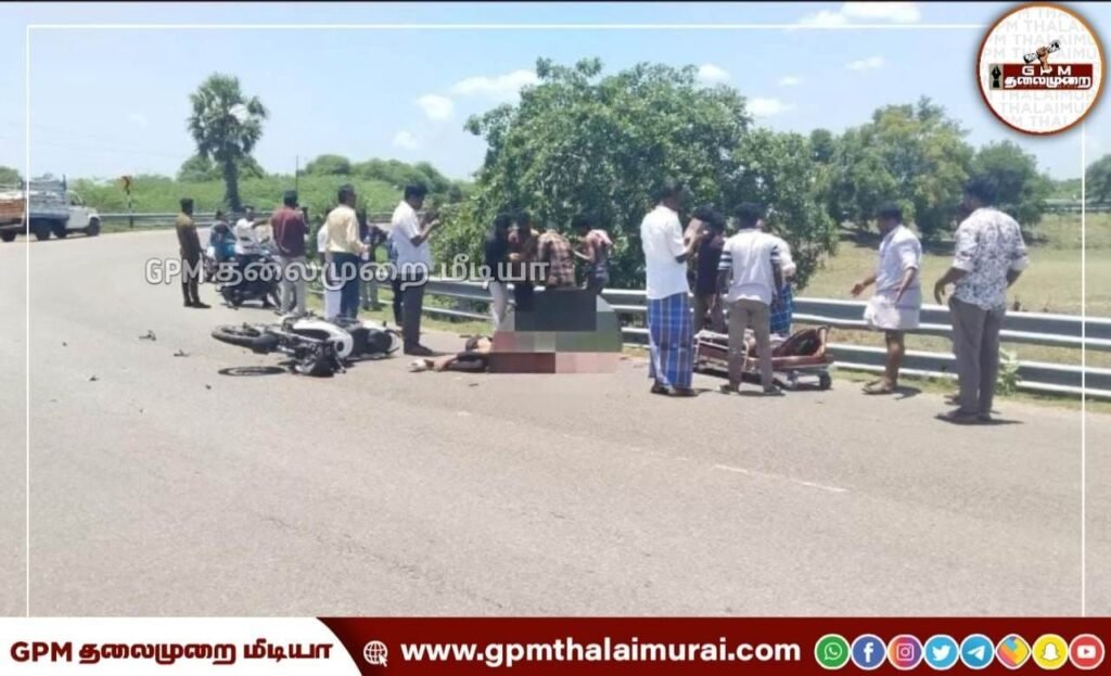 ஆவுடையார்கோவில் அருகே சரக்கு வேன் மீது மோட்டார் சைக்கிள் மோதல்; கல்லூரி மாணவர் பலி.