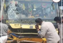 மணமேல்குடியில் அரசு பேருந்து இருசக்கர வாகனம் நேருக்கு நேர் மோதி கோர விபத்து; இருவர் சம்பவ இடத்திலேயே உயிரிழப்பு.